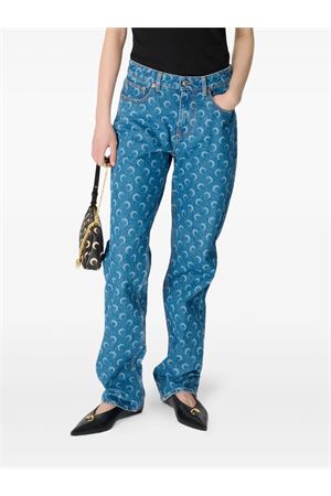 Jeans in denim di cotone blu denim MARINE SERRE | WPA128BCDEN0002BL05
